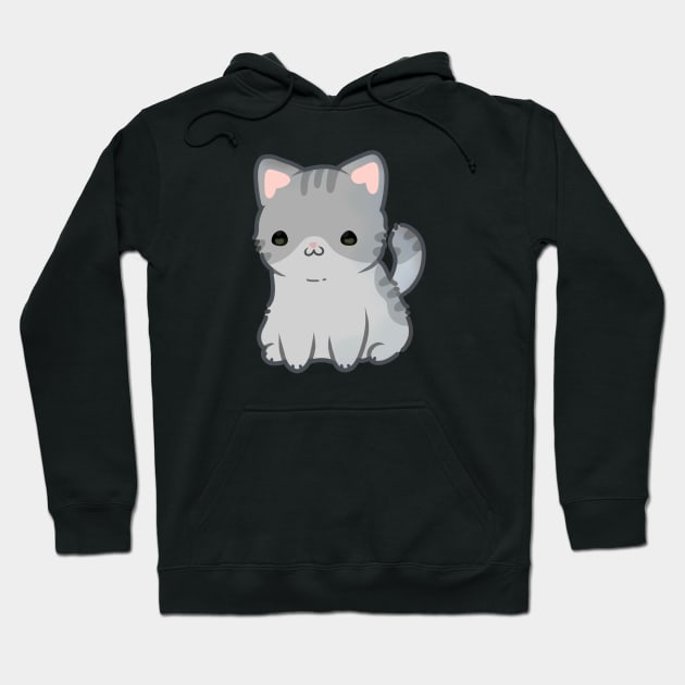 Cute Grey Tabby Cat Hoodie by LinnsWorld